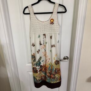 Maternity Chic Floral Midi Dress with Butterfly Details